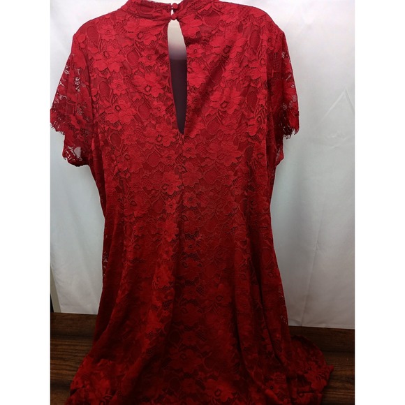 Torrid new red fit n flare flowy mid lace romantic vamp party valentine 2X dress - Picture 11 of 11